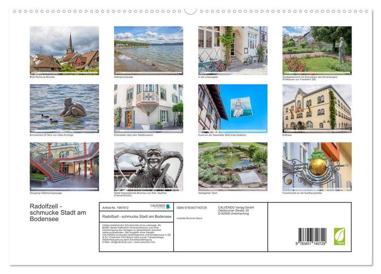 Produktbild: Radolfzell - schmucke Stadt am Bodensee (hochwertiger Premium Wandkalender 2026 DIN A2 quer), Kunstdruck in Hochglanz
