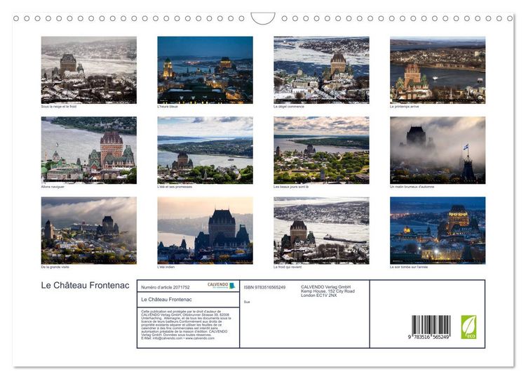Produktbild: Le Ch&acirc;teau Frontenac (Calendrier mural 2026 DIN A3 vertical), CALVENDO calendrier mensuel