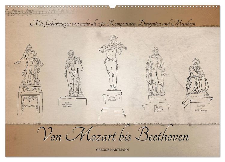 Produktbild: Von Mozart bis Beethoven (Wandkalender 2026 DIN A2 quer), CALVENDO Monatskalender
