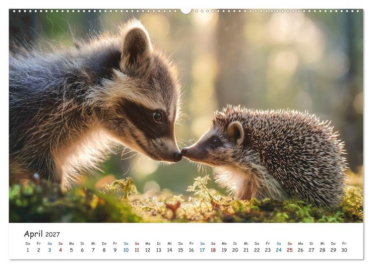 Produktbild: Wenn Tiere Freunde werden (Wandkalender 2027 DIN A2 quer), CALVENDO Monatskalender