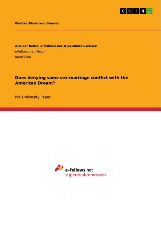 Produktbild: Does denying same sex-marriage conflict with the American Dream?