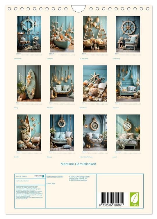 Produktbild: Maritime Gem&uuml;tlichkeit (Wandkalender 2026 DIN A4 hoch), CALVENDO Monatskalender