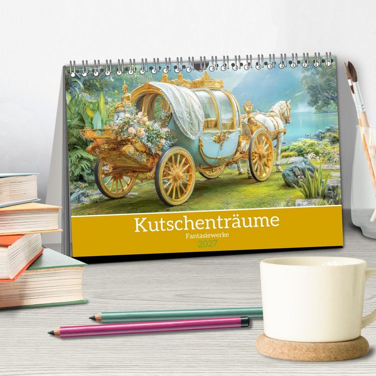 Produktbild: Kutschentr&auml;ume - Fantasiewerke (Tischkalender 2027 DIN A5 quer), CALVENDO Monatskalender