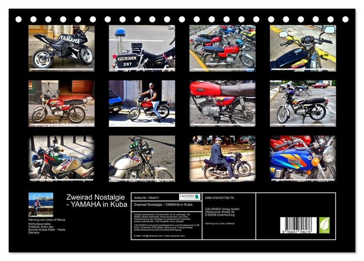 Produktbild: Zweirad Nostalgie - YAMAHA in Kuba (Tischkalender 2026 DIN A5 quer), CALVENDO Monatskalender
