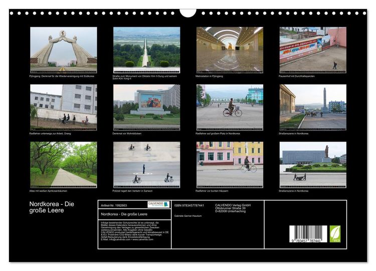 Produktbild: Nordkorea - Die gro&szlig;e Leere (Wandkalender 2026 DIN A3 quer), CALVENDO Monatskalender