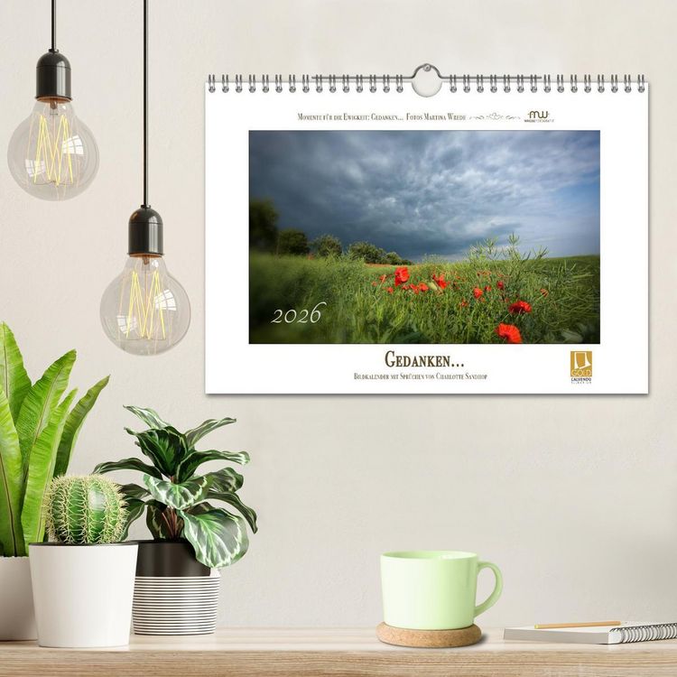 Produktbild: Gedanken... Bildkalender mit Spr&uuml;chen (Wandkalender 2026 DIN A4 quer), CALVENDO Monatskalender