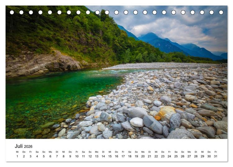 Produktbild: Flusswelt Schweiz (Tischkalender 2026 DIN A5 quer), CALVENDO Monatskalender