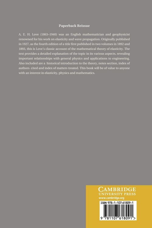 Produktbild: A Treatise on the Mathematical Theory of Elasticity
