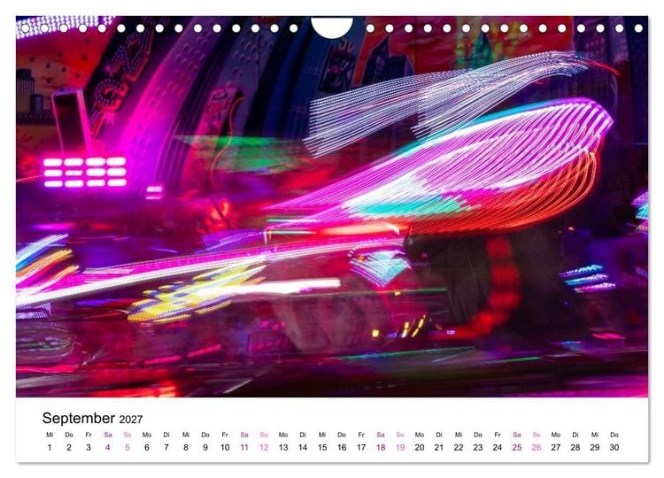 Produktbild: Lichter des Jahrmarkts in Langzeitbelichtung (Wandkalender 2027 DIN A4 quer), CALVENDO Monatskalender