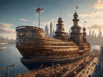 Produktbild: CALVENDO Puzzle Dampfschiff im Hafen | 1000 Teile Lege-Gr&ouml;&szlig;e 64x48cm Foto-Puzzle f&uuml;r gl&uuml;ckliche Stunden