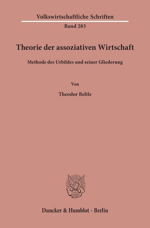 Produktbild: Theorie der assoziativen Wirtschaft.