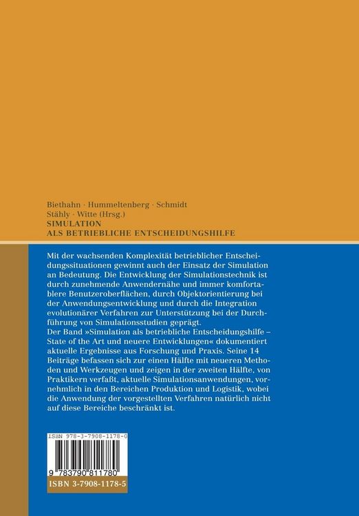 Produktbild: Simulation als betriebliche Entscheidungshilfe