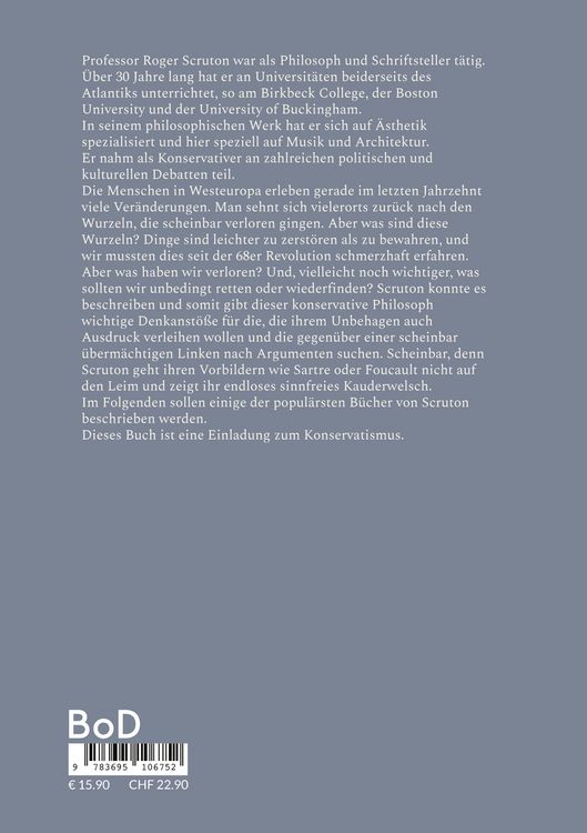 Produktbild: Roger Scruton. Ein Sohn Englands