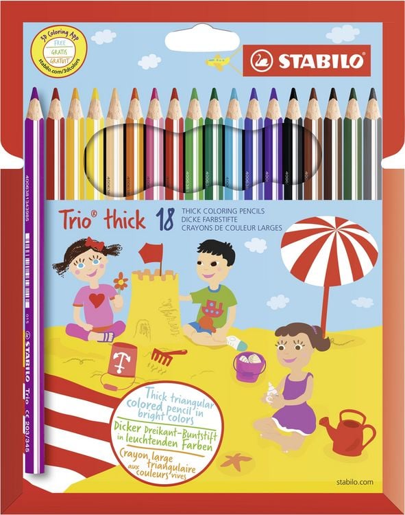 Produktbild: STABILO Dreikant-Buntstift - Trio dick - 18er Pack - mit 18 verschiedenen Farben
