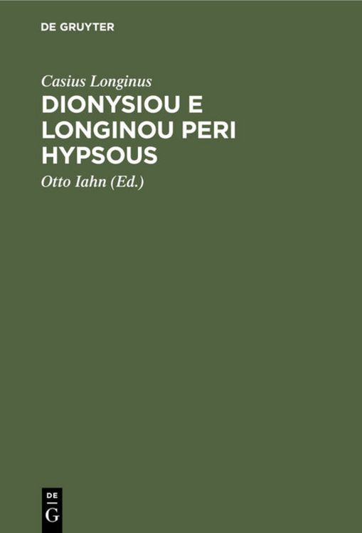 Produktbild: Dionysiou e Longinou Peri hypsous