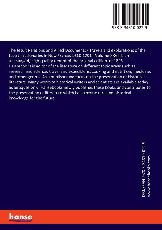 Produktbild: The Jesuit Relations and Allied Documents