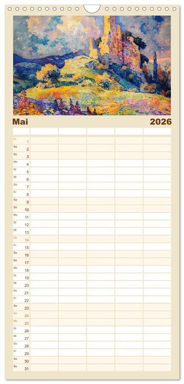 Produktbild: Familienplaner 2026 - Der Turm zu Babel: Ungemalte Bilder der Kunstgeschichte mit 5 Spalten (Wandkalender, 21 x 45 cm) CALVENDO