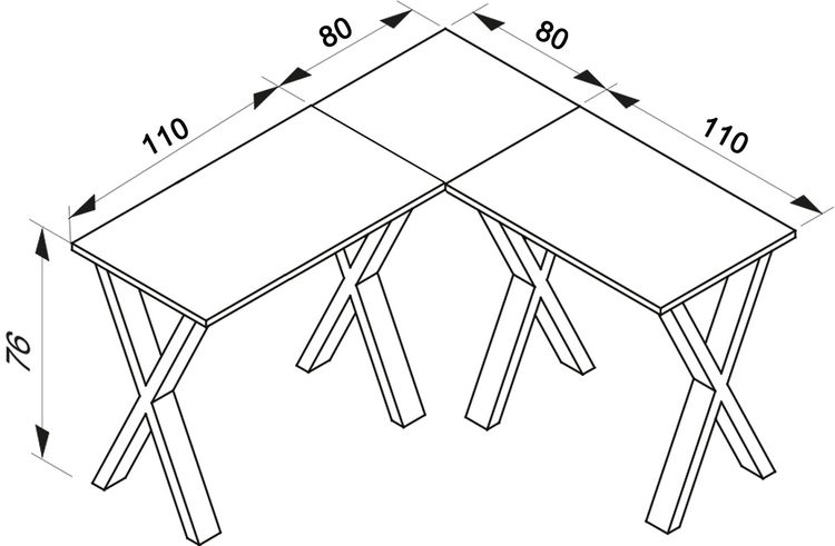 Produktbild: X Schreibtisch Eckschreibtisch L Form 190x190x80