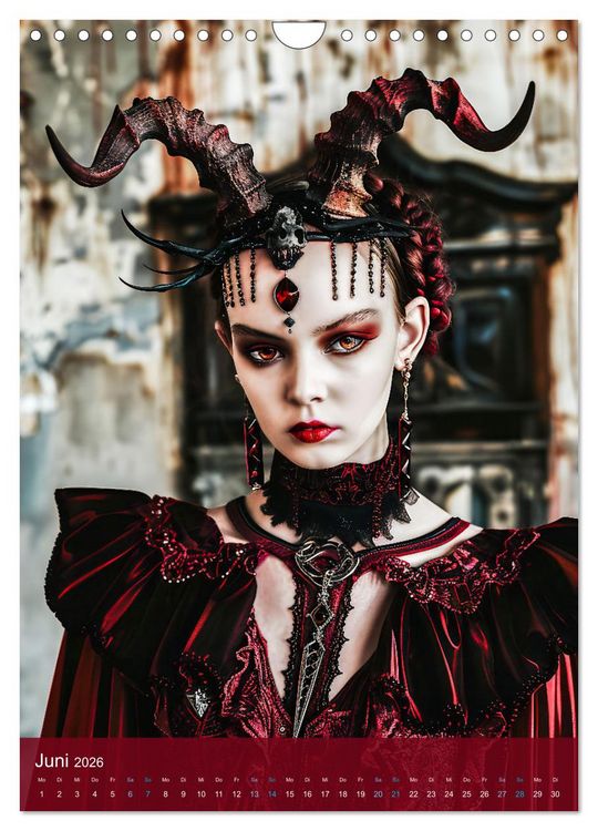 Produktbild: Teuflische Gothics - Gothic, Girls und H&ouml;rner (Wandkalender 2026 DIN A4 hoch), CALVENDO Monatskalender