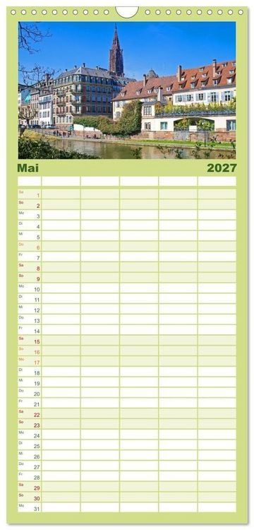 Produktbild: Familienplaner 2027 - Stra&szlig;burg &ndash; Geschichte und Flair im Herzen Europas mit 5 Spalten (Wandkalender, 21 x 45 cm) CALVENDO