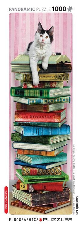 Produktbild: Eurographics 6010-5632 - Die akademische Katze, Panorama Puzzle - 1000 Teile
