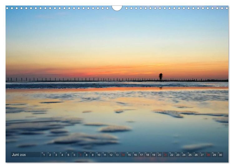 Produktbild: Nordfriesland dunkelbunt &ndash; zwischen T&ouml;nning und Sankt Peter-Ording (Wandkalender 2026 DIN A3 quer), CALVENDO Monatskalender