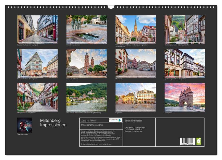 Produktbild: Miltenberg Impressionen (Wandkalender 2026 DIN A2 quer), CALVENDO Monatskalender