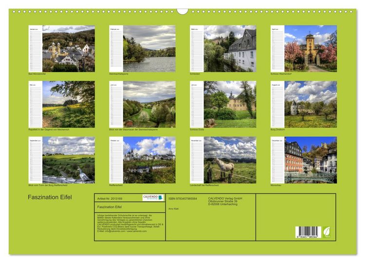 Produktbild: Faszination Eifel (Wandkalender 2026 DIN A2 quer), CALVENDO Monatskalender