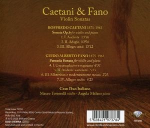 Produktbild: Caetani/Fano:Violin Sonatas
