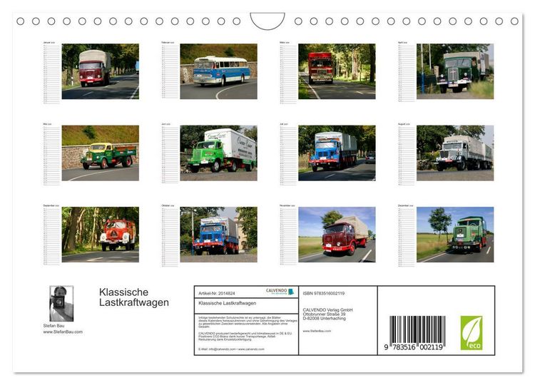 Produktbild: Klassische Lastkraftwagen (Wandkalender 2026 DIN A4 quer), CALVENDO Monatskalender