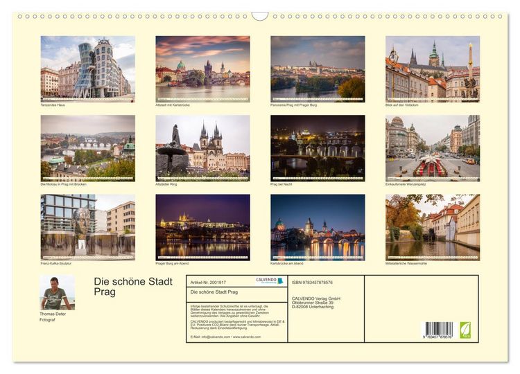 Produktbild: Die sch&ouml;ne Stadt Prag (Wandkalender 2026 DIN A2 quer), CALVENDO Monatskalender