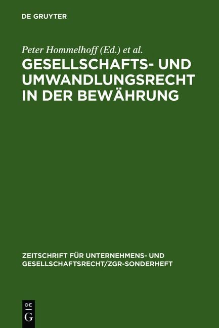 Produktbild: Gesellschafts- und Umwandlungsrecht in der Bew&auml;hrung