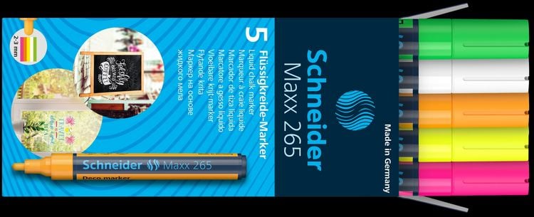 Produktbild: Schneider Kreidemarker Maxx 265 Karton Box, 5er Set
