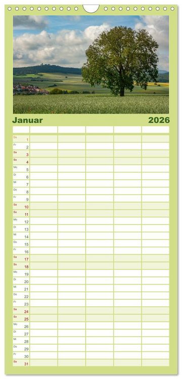Produktbild: Familienplaner 2026 - Stimmungsvolle Rh&ouml;n mit 5 Spalten (Wandkalender, 21 x 45 cm) CALVENDO