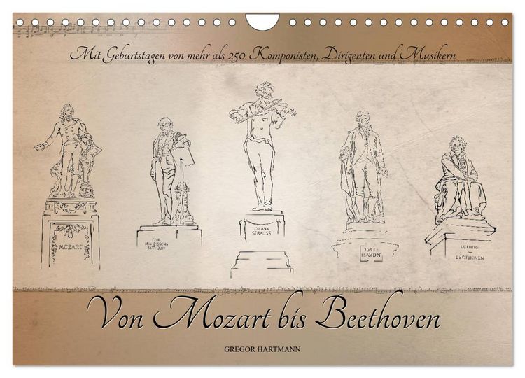 Produktbild: Von Mozart bis Beethoven (Wandkalender 2026 DIN A4 quer), CALVENDO Monatskalender