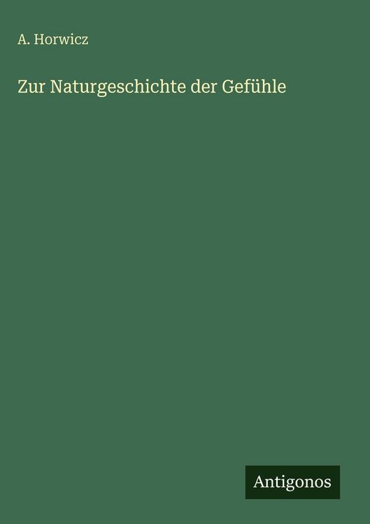 Produktbild: Zur Naturgeschichte der Gef&uuml;hle