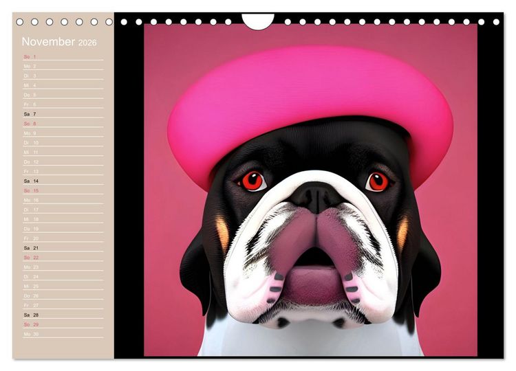Produktbild: Graphic PoP Art Bulldogge (Wandkalender 2026 DIN A4 quer), CALVENDO Monatskalender