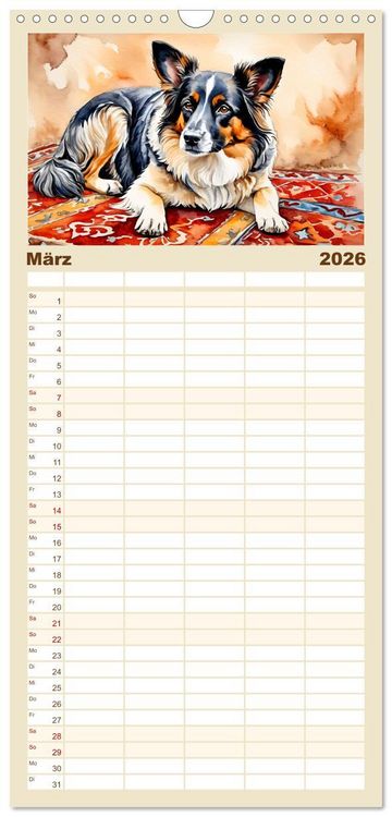 Produktbild: Familienplaner 2026 - Hundetr&auml;ume mit 5 Spalten (Wandkalender, 21 x 45 cm) CALVENDO