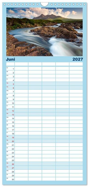 Produktbild: Familienplaner 2027 - Schottland - Wildes Land im Norden mit 5 Spalten (Wandkalender, 21 x 45 cm) CALVENDO