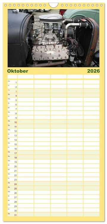 Produktbild: Familienplaner 2026 - Ford Flathead V8 Motoren mit 5 Spalten (Wandkalender, 21 x 45 cm) CALVENDO