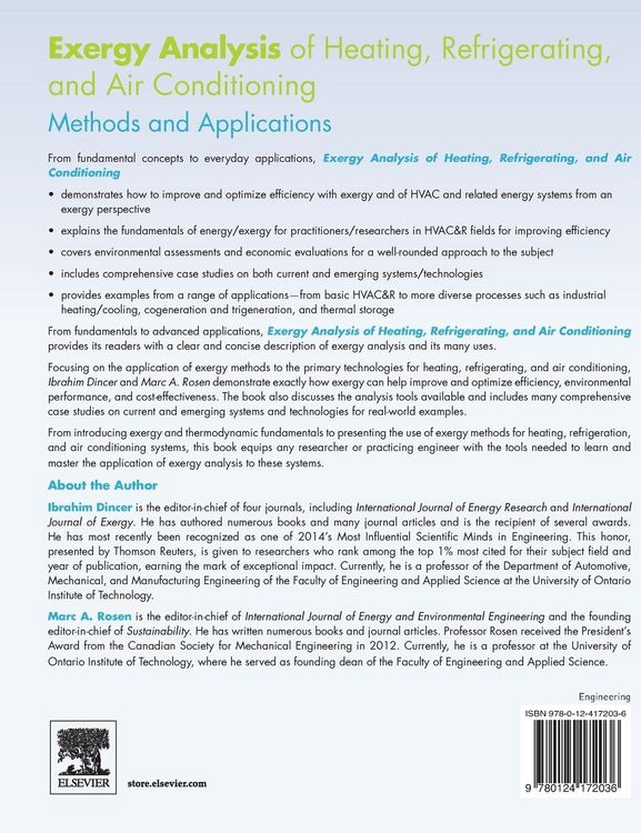 Produktbild: Exergy Analysis of Heating, Refrigerating and Air Conditioning