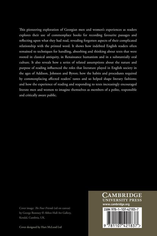 Produktbild: Commonplace Books and Reading in Georgian England