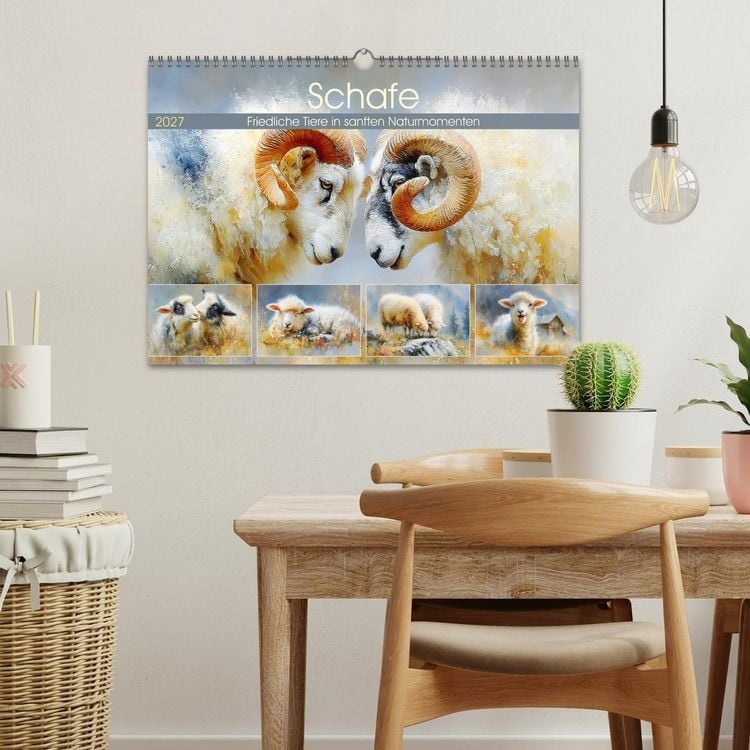 Produktbild: Schafe. Friedliche Tiere in sanften Naturmomenten (Wandkalender 2027 DIN A3 quer), CALVENDO Monatskalender