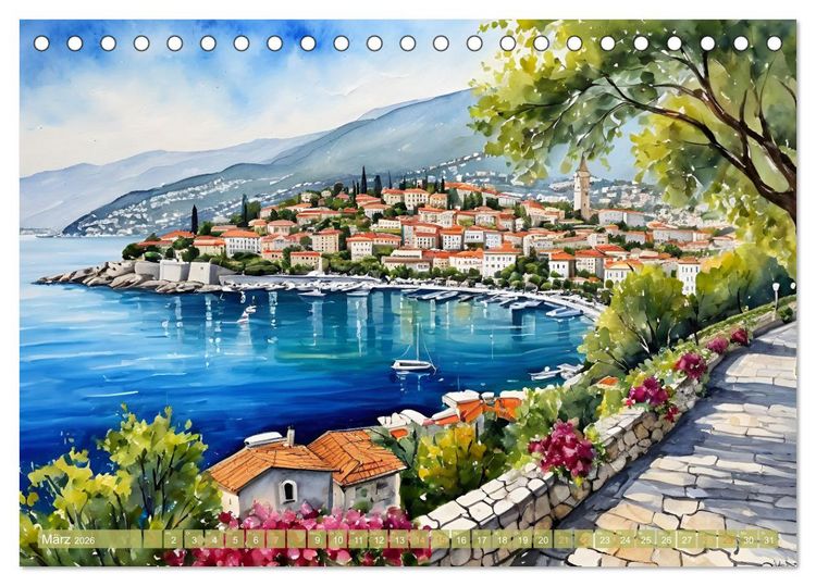 Produktbild: Urlaubsparadies Kroatien (Tischkalender 2026 DIN A5 quer), CALVENDO Monatskalender