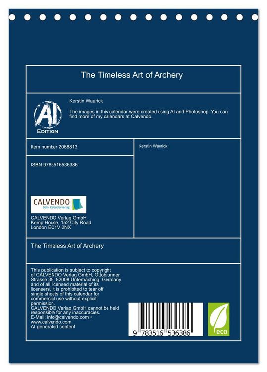 Produktbild: The Timeless Art of Archery (Desk Calendar 2026 DIN A5 portrait), CALVENDO 12 Month DeskCalendar