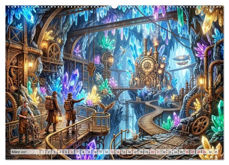 Produktbild: Steampunkwelten - Das Herz der Zeit (hochwertiger Premium Wandkalender 2027 DIN A2 quer), Kunstdruck in Hochglanz