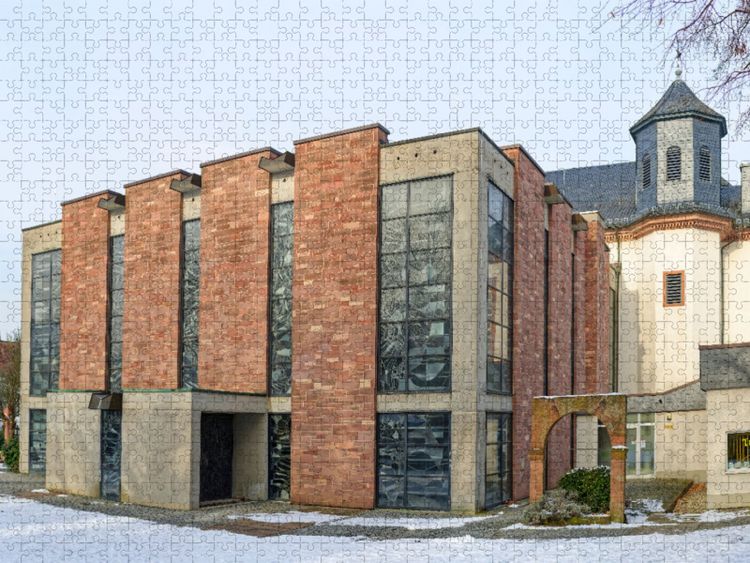 Produktbild: CALVENDO Puzzle Anbau der Kirche St. Dionysius in Kelkheim (Taunus), die auf mehr als 1000 Jahre Geschichte blickt | 1000 Teile Lege-Gr&ouml;&szlig;e 64x48cm Foto-Puzzle f&uuml;r gl&uuml;ckliche Stunden