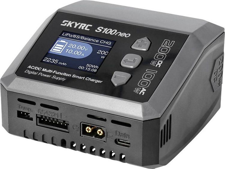 Produktbild: SKYRC S100 Neo Modellbau-Ladeger&auml;t 12A Blei, LiFePO, LiHV, LiIon, LiPo, NiCd, NiMH