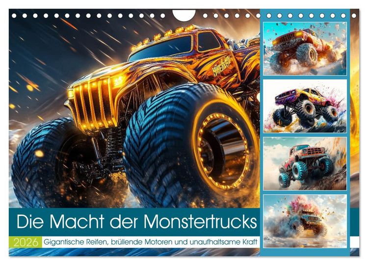 Produktbild: Die Macht der Monstertrucks (Wandkalender 2026 DIN A4 quer), CALVENDO Monatskalender