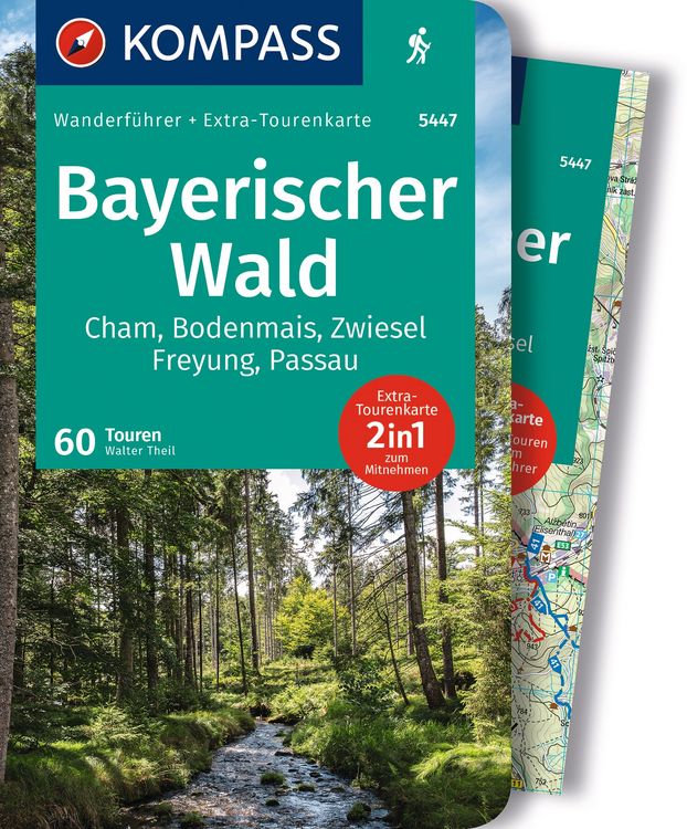 Produktbild: KOMPASS Wanderf&uuml;hrer Bayerischer Wald, Cham, Bodenmais, Zwiesel, Freyung, Passau, 60 Touren